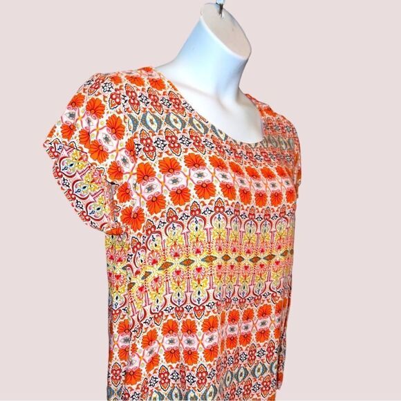 Cynthia Rowley orange and blue print top! - Picture 3 of 8